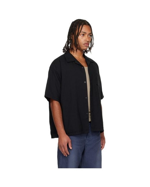 Visvim Black Wallis Short Sleeve Down Shirt for men