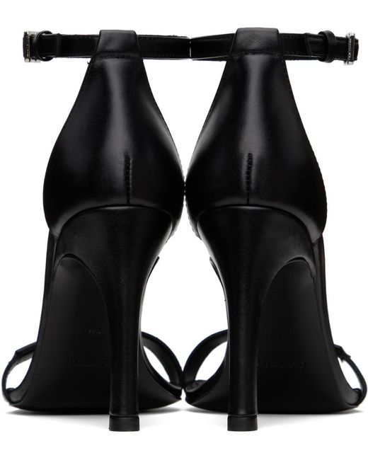 Coperni Black Skinny Strap Logo Heeled Sandals