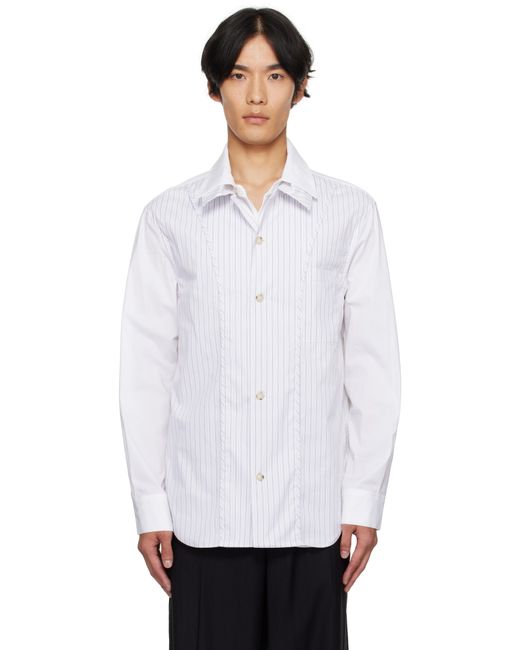 ANDERSSON BELL White Open Collar Layered Shirt for men