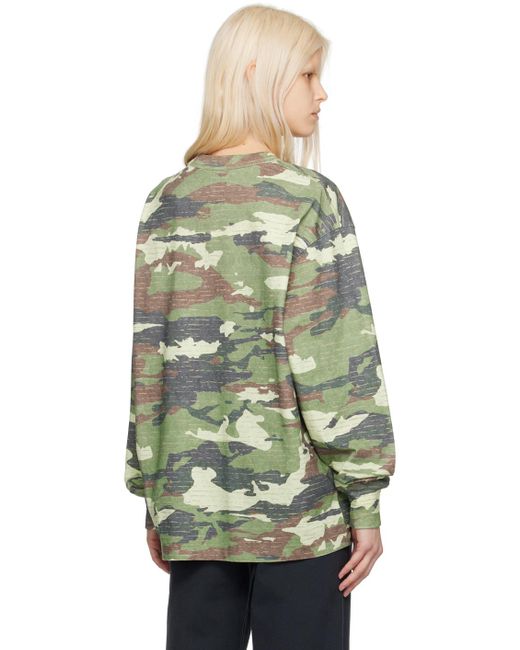 Acne Green Khaki Camouflage Sweatshirt
