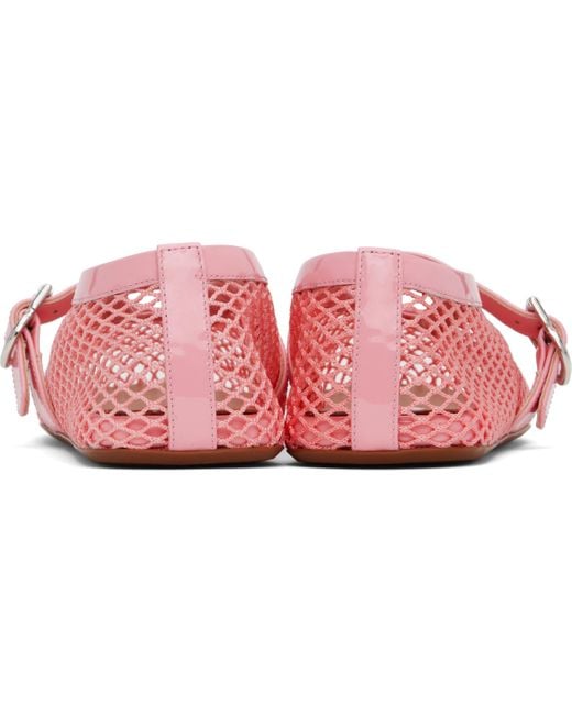 Alaïa Pink Mesh Ballet Flats