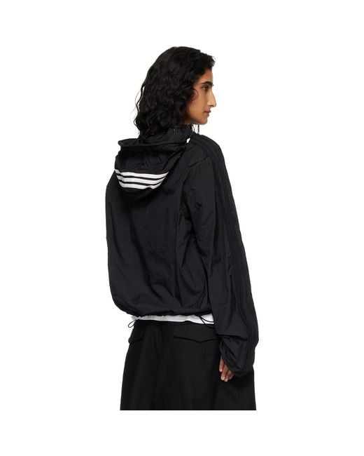 Y-3 Black Nylon Wired 3 Stripes Track Jacket