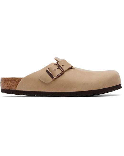Birkenstock Brown Regular Boston Oiled Leather Loafers for men