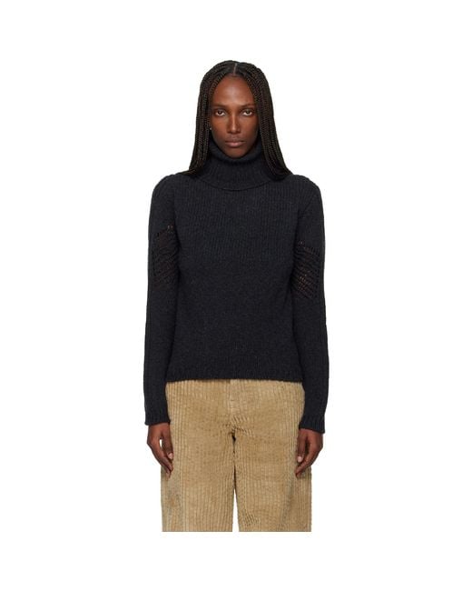 Our Legacy Black Cage Rollneck Turtleneck