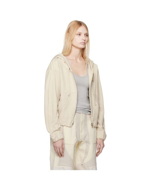 Moncler Genius Natural Moncler X Willow Smith Zip-Up Eyelet Cotton Hoodie