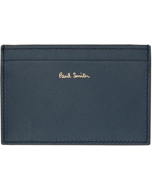 Porte-cartes bleu en cuir à rayures verticales emblématiques Paul Smith pour homme en coloris Black