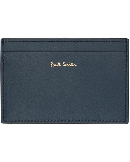 Paul Smith Black Signature Stripe Leather Cit Card Holder for men