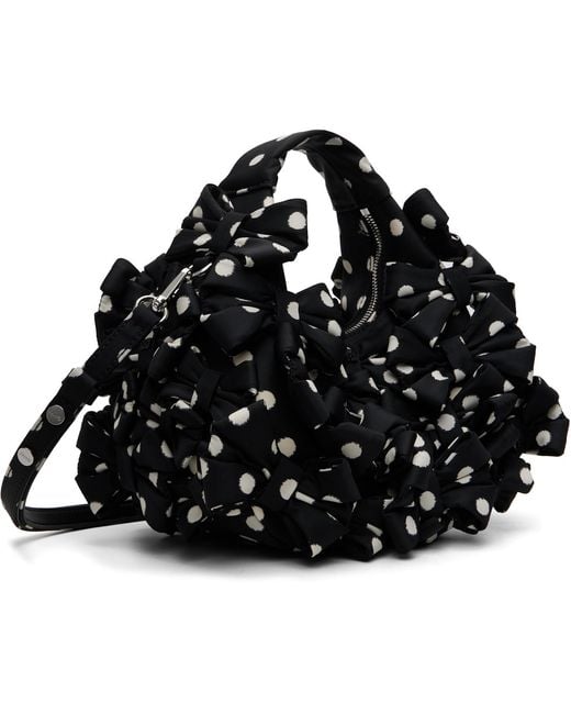 Ganni Black Mini Multi Bow Satin Print Bag