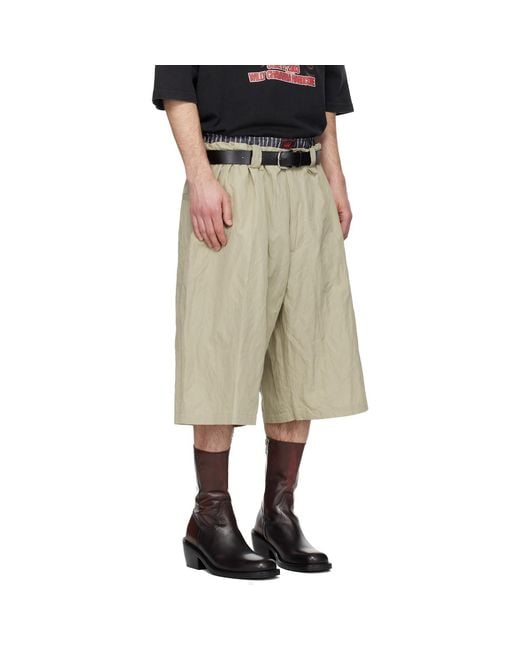 Willy Chavarria Natural Khaki Toluca Shorts for men