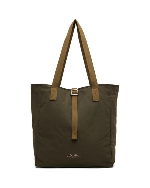 A.P.C. Green Khaki Archive Tote for men