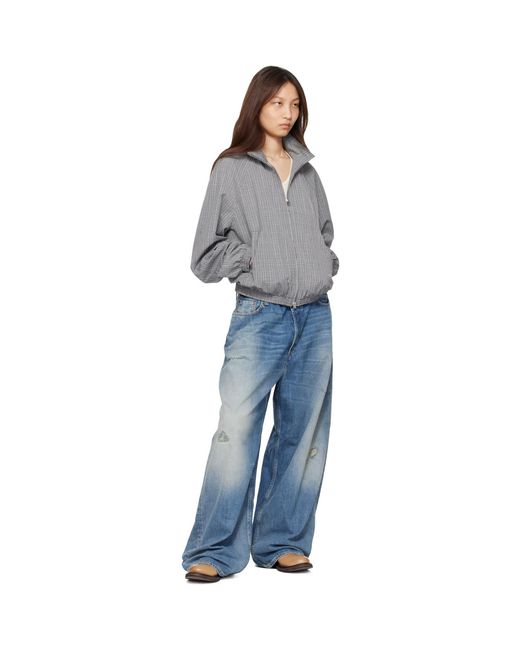 Acne Gray Technical Check Jacket