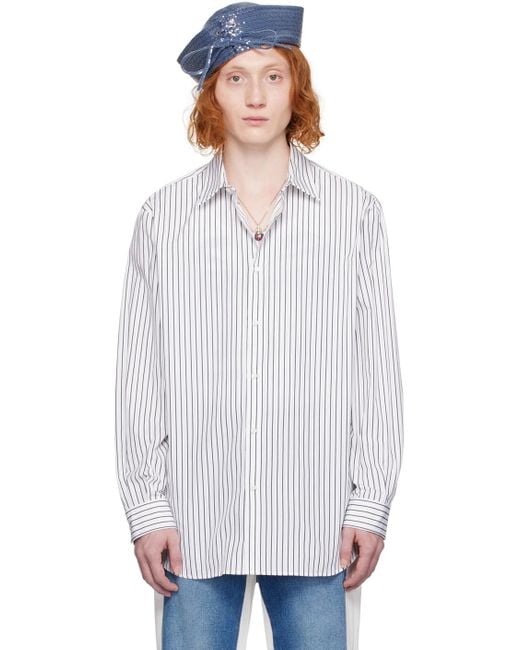 Jean Paul Gaultier White Striped Shirt for men