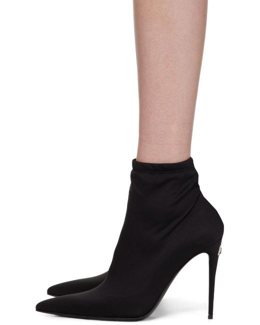 Dolce & Gabbana Black X Kim Jersey Ankle Boots