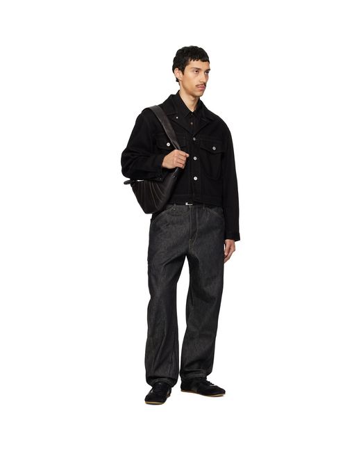 Lemaire Black Twisted Workwear Jeans for men