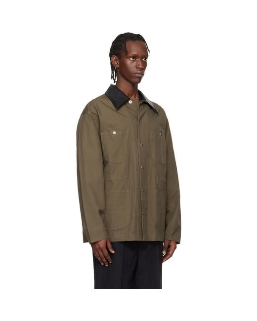 Toga Virilis Brown Khaki Canvas Jacket for men