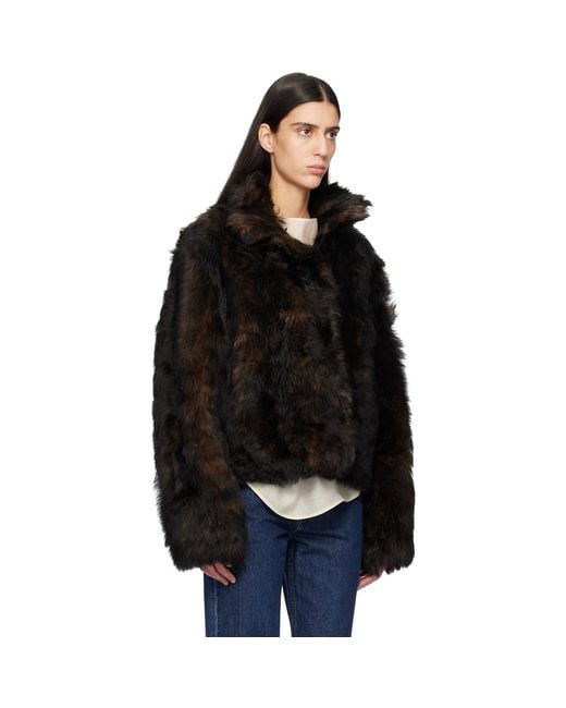 Totême  Black Silky Shearling Jacket