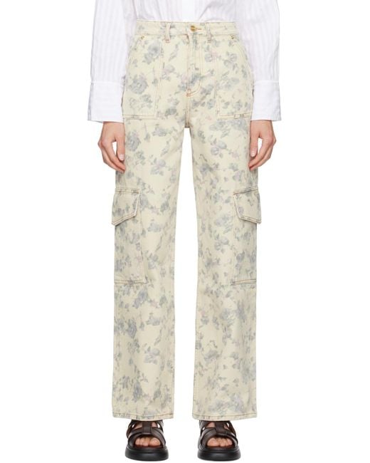 Ganni White Off- Printed Angi Jeans