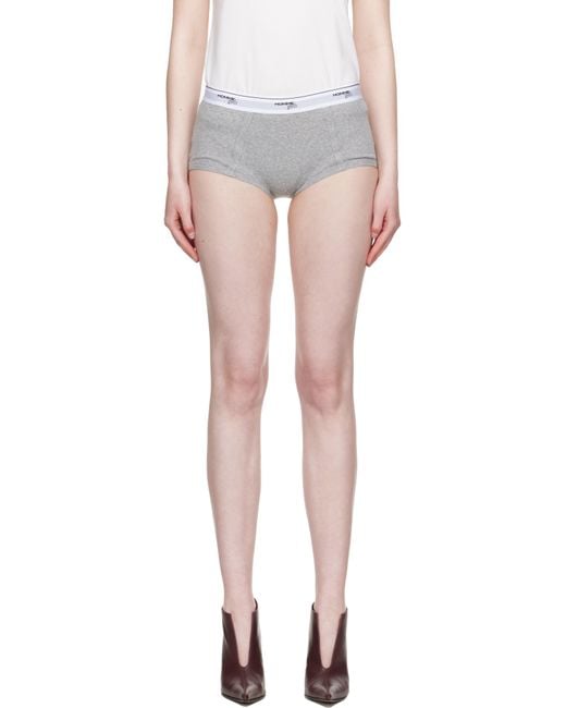 HOMMEGIRLS グレー リブ ボクサーショーツ Black