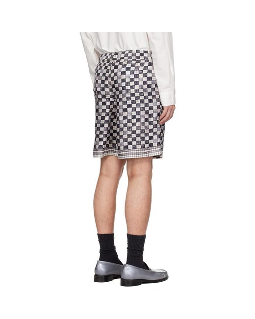 Amiri Gray Off- Ma Checkered Shorts for men