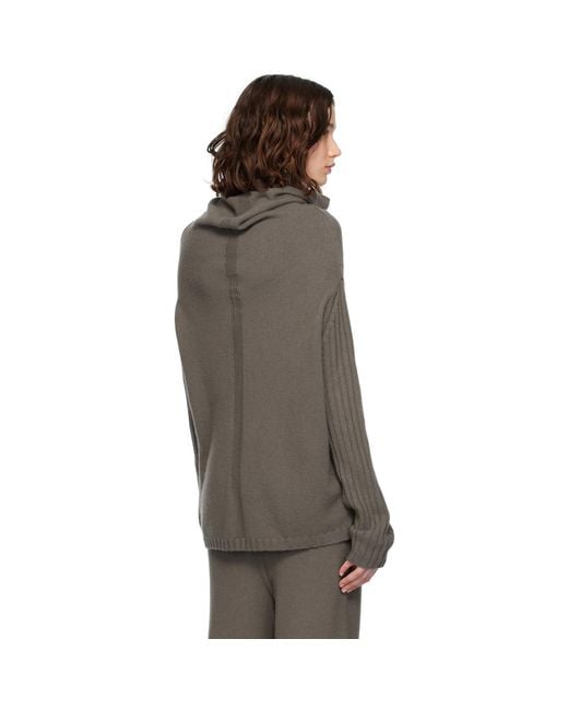 Rick Owens Black Concordians Rasato Cashmere Knit Turtleneck