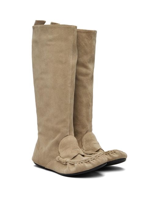 Acne Brown Slouch Saddle Tall Boots