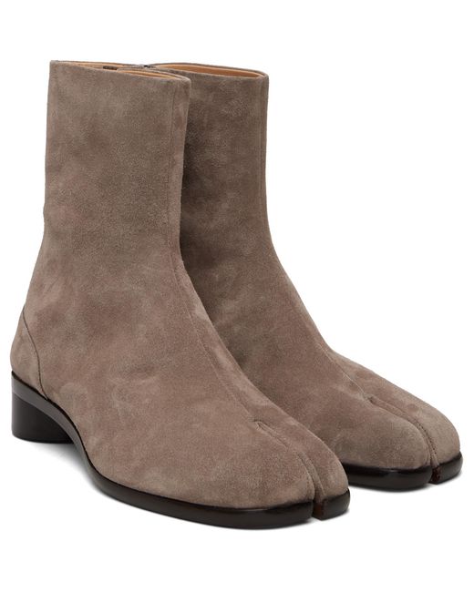 Maison Margiela Brown Taupe Tabi Ankle Boots for men