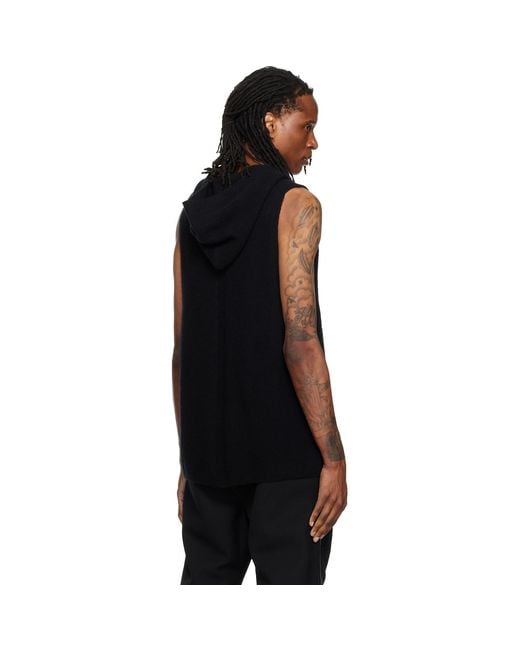 Rick Owens Black Tower Tank Hoodie for men