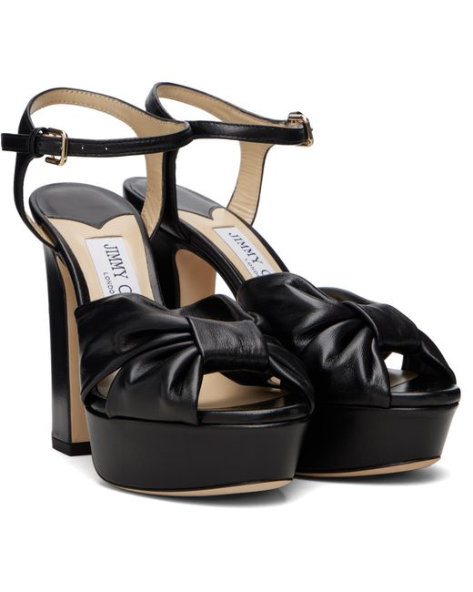 Jimmy Choo Black Heloise 120 Platform Sandals