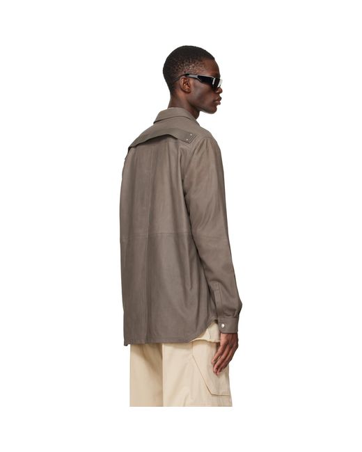 Rick Owens Multicolor Temple Feather Nappa Leather Outer Shirt for men