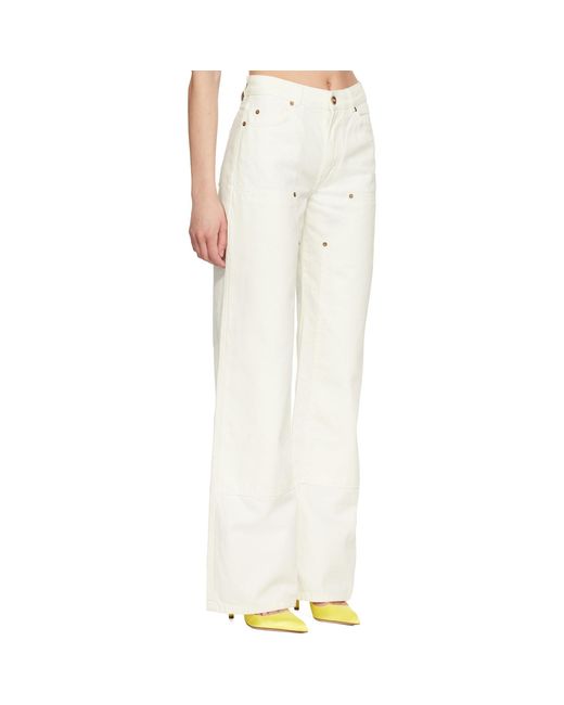 Balmain White Off- Loose-Fit Denim Jeans