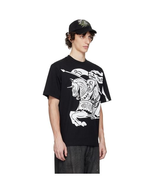 Burberry Black Ekd Cotton T-Shirt for men