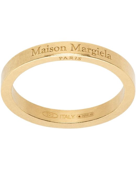 Maison Margiela Metallic Gold Logo Ring for men