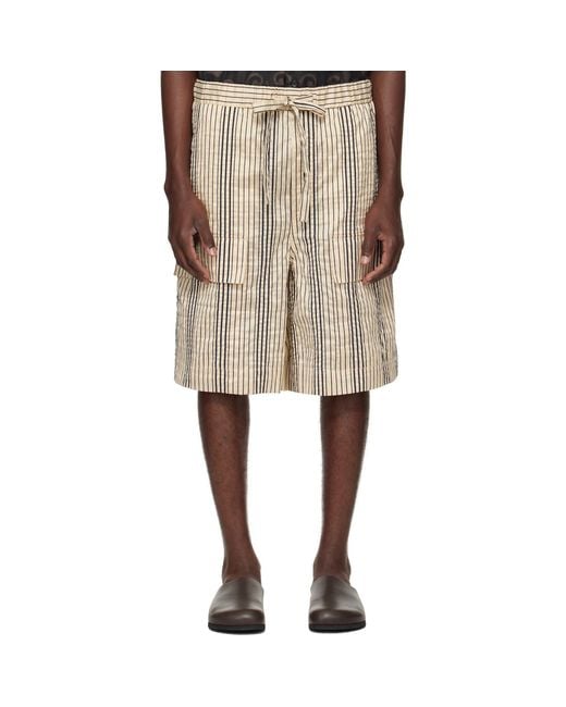 Commas Natural Rope Stripe Pocket Shorts for men
