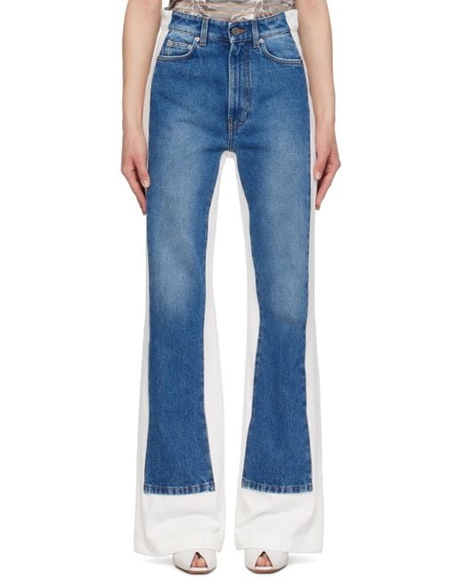 Jean Paul Gaultier Blue Paneled Jeans