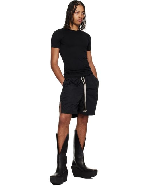 メンズ Rick Owens ブラック Hollywood Active Knit 半袖Tシャツ Black