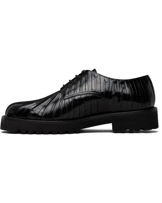 Marni Black Leather Strip Derbys for men