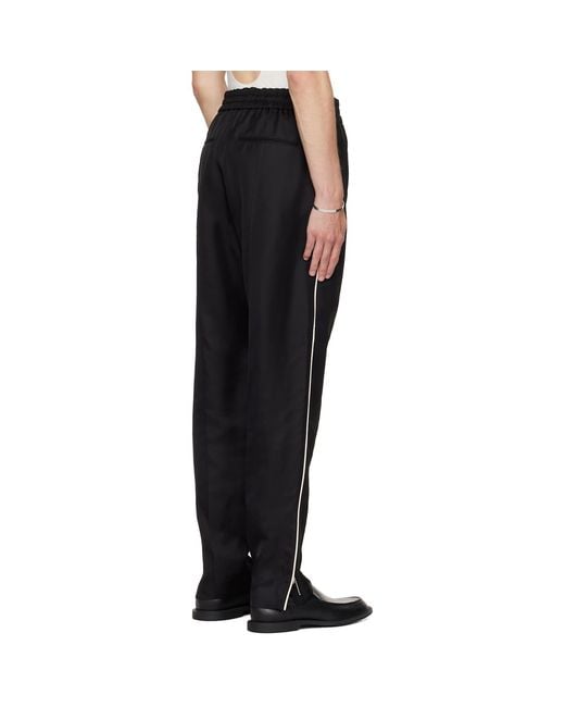 Jil Sander Black Piped Trousers for men