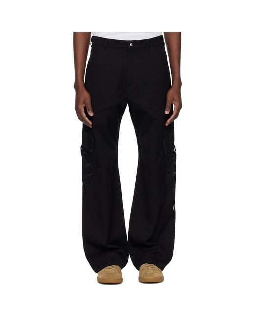 Casablanca Black Paneled Cargo Pants for men
