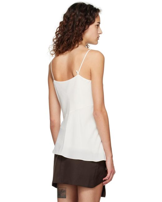 Theory White Off- Draped Camisole