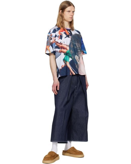 メンズ Sunnei マルチカラー Over Tシャツ Blue