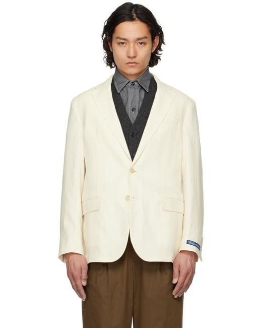 メンズ Polo Ralph Lauren オフホワイト Polo Soft Tailored Linen テーラードジャケット Black