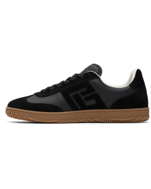 Balmain Black Suede & Smooth Leather Swan' Sneakers for men