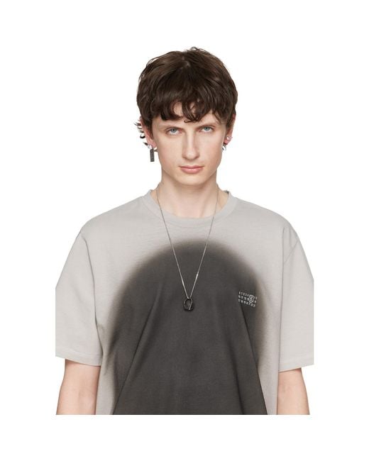 MM6 by Maison Margiela White Numeric Charm Earrings for men