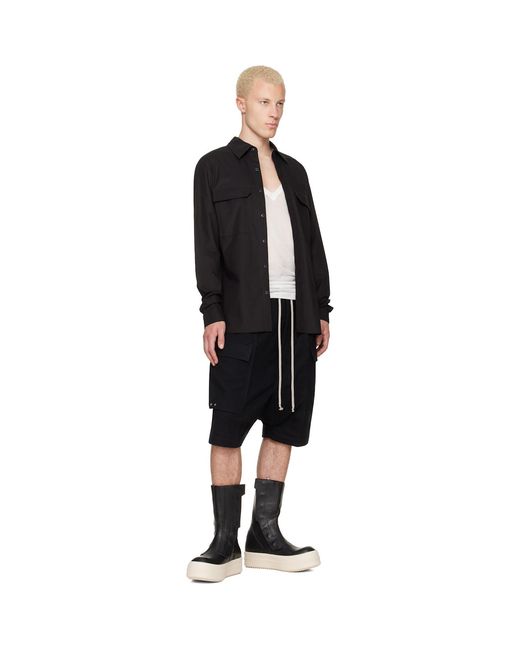 Rick Owens Black Tower Work Shirt for men