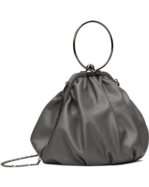 Yohji Yamamoto Black Discord Clasp Drape Bag