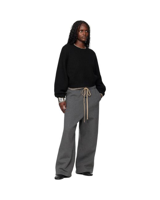Fear Of God Black Holiday Heavy Waffle 90S Crewneck Sweater