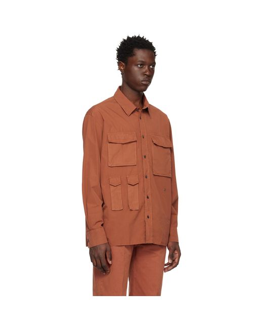 Etudes Studio Orange Checkpoint Shirt for men