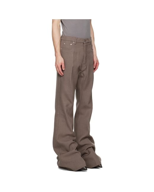 Rick Owens Brown Tower Bolan Bootcut Trousers for men