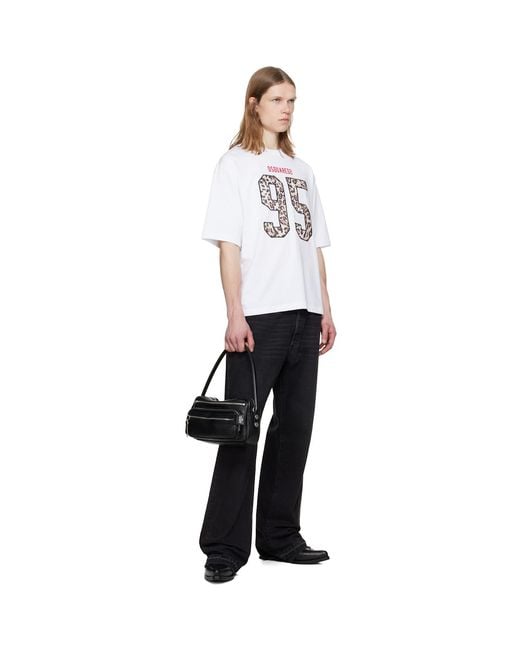 DSquared² White Wild2 Loose Fit T-Shirt for men