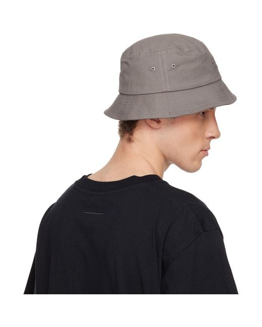 MM6 by Maison Margiela Gray Cotton Canvas Bucket Hat for men